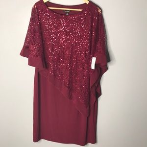 Roz&ALI Burgundy Dress NWT size 14W